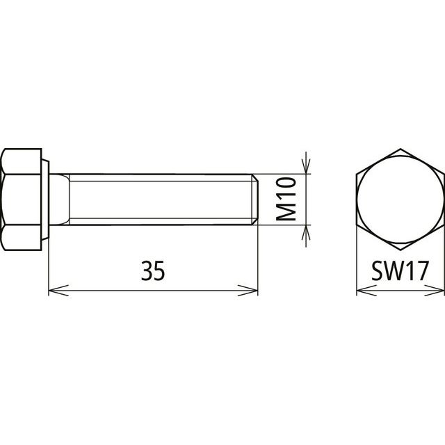 DEHN - Maschinenschraube/Bolzen Sechskantschraube DIN 933 SKS M10X35 DIN933V2A M10x35mm