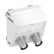 OBO Bettermann - Einsatz/Abdeckung für Kommunikationstechnik Multimediaträger Audio-BNC MTS-2BC F RW1 45x45mm rws
