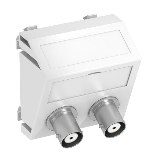 OBO Bettermann - Einsatz/Abdeckung für Kommunikationstechnik Multimediaträger Audio-BNC MTS-2BC F RW1 45x45mm rws