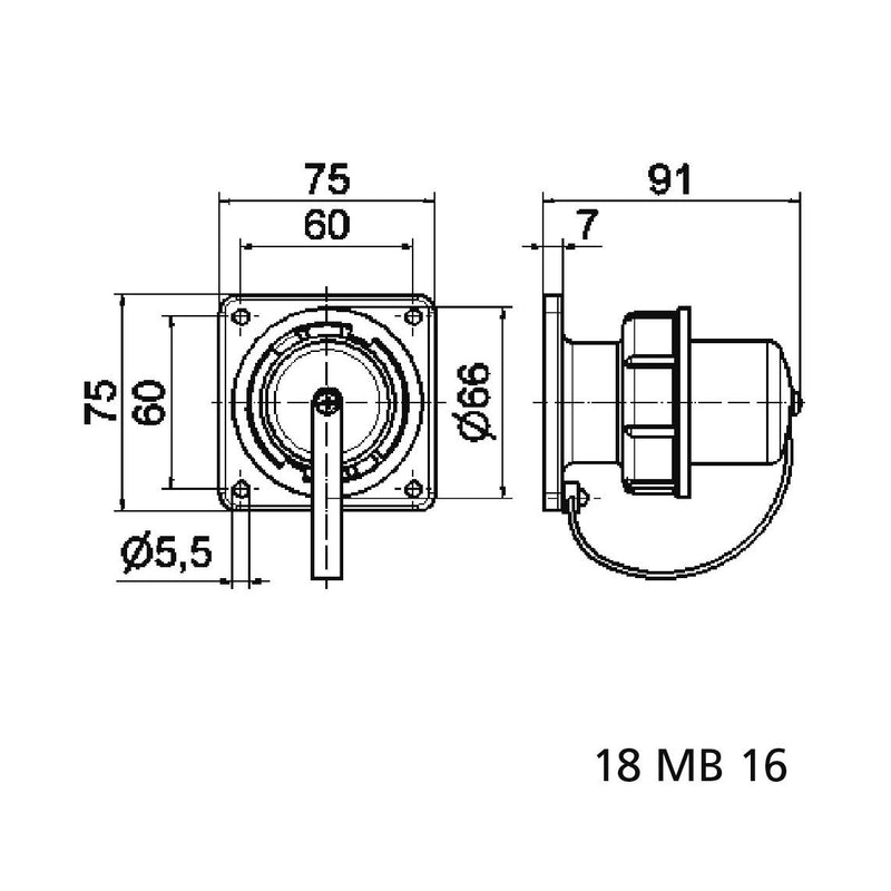 Bals Elektrotech - Schutzkontakt-Gerätestecker Schutzkont.-Anbaugerätest. 755 16A 3p 230V IP68