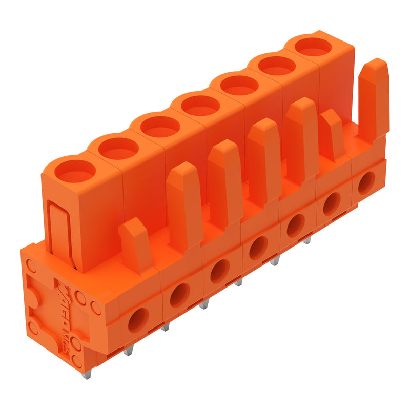 WAGO - Leiterplattensteckverbinder THT-Federleiste gerade 232-167 Maß 5,08mm,orange − 50 Stück