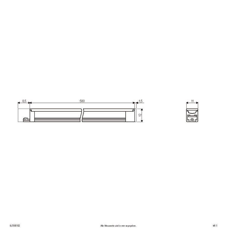 EVN Lichttechnik - Decken-/Wandleuchte LED-Anbauleuchte 24V SL5900102 3000K alu