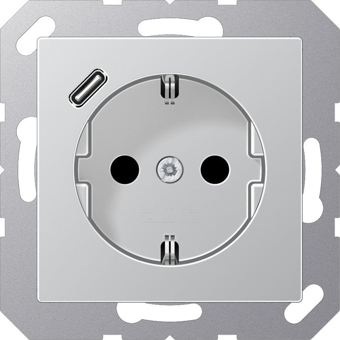 Jung - Steckdose SCHUKO Steckdose A 1520-18 C AL mit USB Typ C