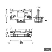 LTS Licht&Leuchten - Elektrisches Zubehör/Ersatzteile für Leuchten 3-Phasenadapter M13 ST-Z LAB 30 M13 sw schwarz