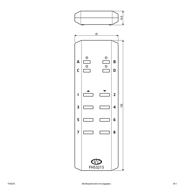 EVN Lichttechnik - Funksender Funk-Handsender FHS 3215 32-Kanal 4x8 Kanal