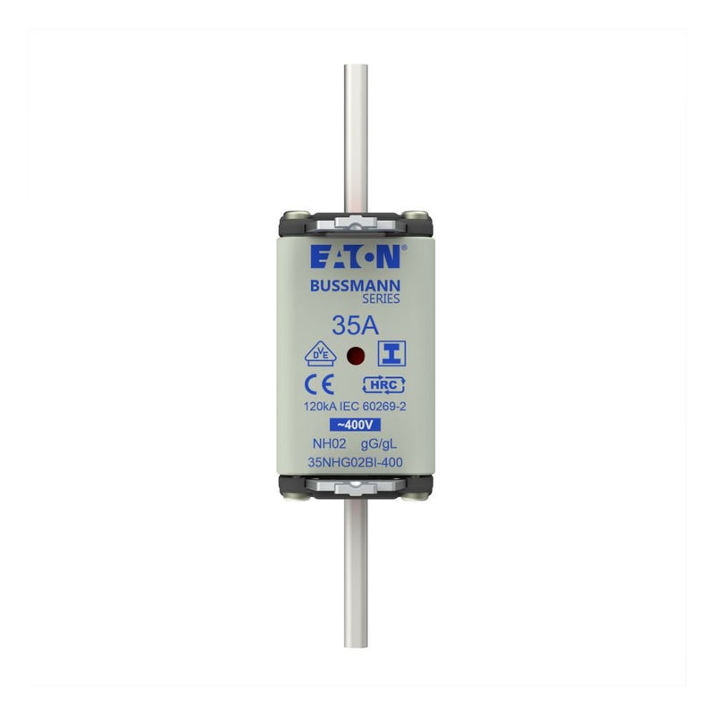 Eaton - Messersicherung Sicherungseinsatz Nieders. 35NHG02BI-400 35A AC 400V 120kA − 3 Stück