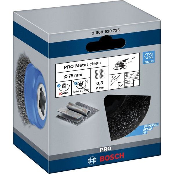 Bosch - Rotierende Drahtbürste PRO Metal clean X-Lock 2608620725 Topfbürste 75 x 0,3