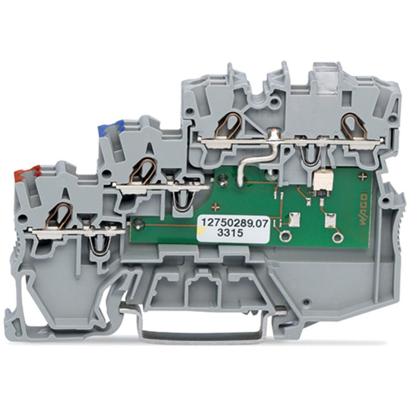 WAGO - Initiator/Aktor-Reihenklemme 3-Leiter-Initiatorenklemme 2000-5311/1101-951 LED gelb für NPN − 50 Stück