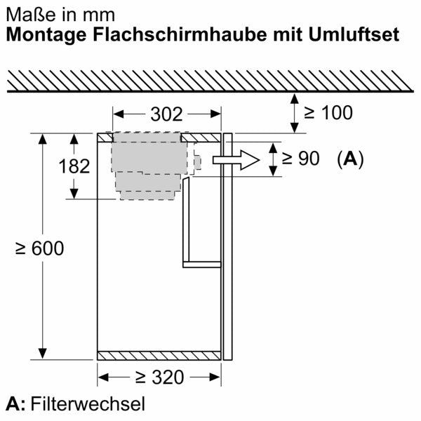 Bosch - Zubehör/Ersatzteile für Dunstabzugshauben Long Life Umluftset DWZ1IT1D1 extern
