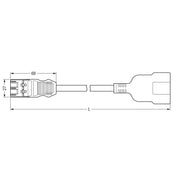 WAGO - Konfektionierte Leitung für steckbare Gebäudeinstallation konfekt. Übergangsleitung 771-9993/406-202 Eca,Stecker