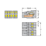 WAGO - Kabelsteckverbinder für Leiterplattensteckverbinder 1-Leiter-Federleiste 231-105/102-000 CAGECLAMP,2,5 mm²,gr − 100 Stück
