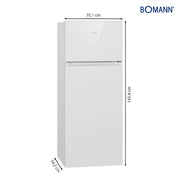 Bomann DA - Kühlschrank Doppeltür-Kühlgerät DT 7318.1 ws 144cm