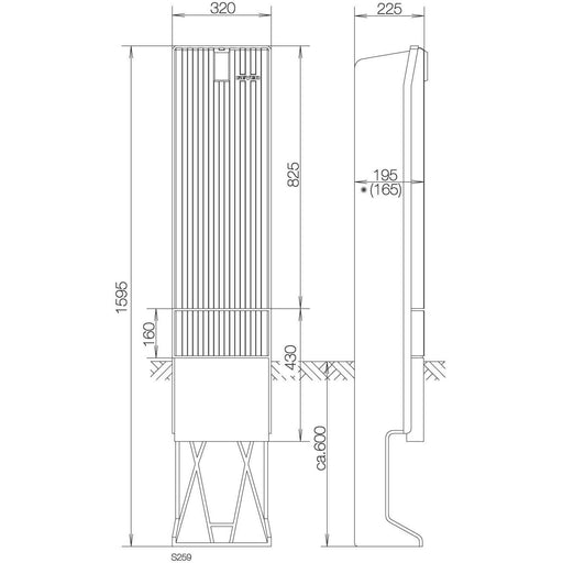 ABN - Leergehäuse Anschlusssäule SL162P FB1 BH6