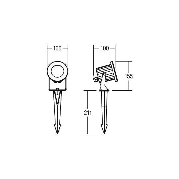 Brumberg Leuchten - Wegeleuchte LED Erdspießstrahler 60103223 6W 230V IP65 eds