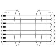 Phoenix Contact - Konfektioniertes Sensor-Aktor-Kabel Sensor-/Aktor-Kabel SAC-8P-MS/1,#1406067 − 50 Stück