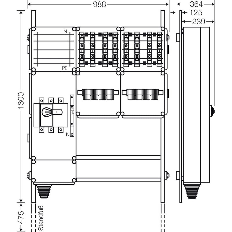 Hensel - Verteilerschrank für Energieversorgung Ladeverteiler Mi EV 22kW 8000 f.8 Ladep. a 22kW