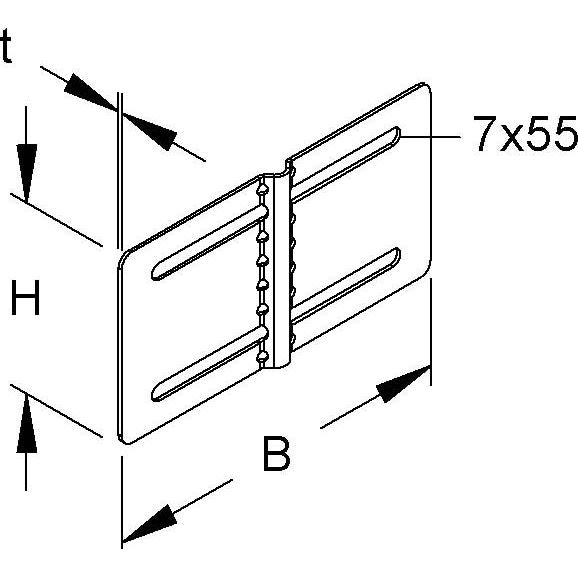 Niedax - Verbinder für Kabeltragsystem Universalverbinder RSUVKS 100-1.5 S Stahl, bandverzinkt