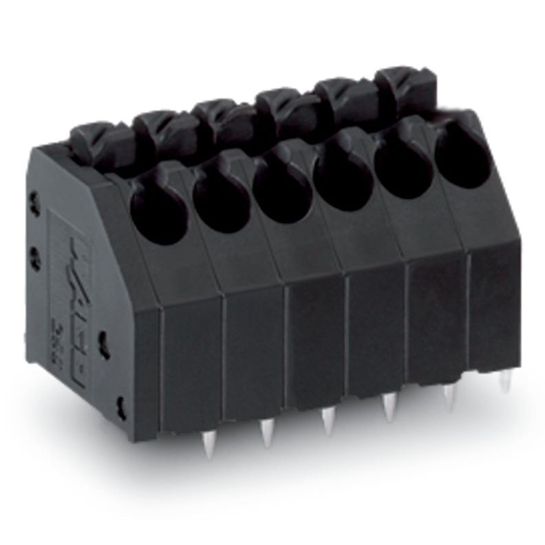 WAGO - Leiterplattenklemme THR-Leiterplattenklemme 250-106/353-604 Drücker,1,5mm²,sw − 50 Stück
