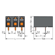 WAGO GmbH & Co. KG - Leiterplattenklemme THR-Leiterplattenklemme 2086-3227/300-000 Drücker,1,5mm²,sw − 96 Stück