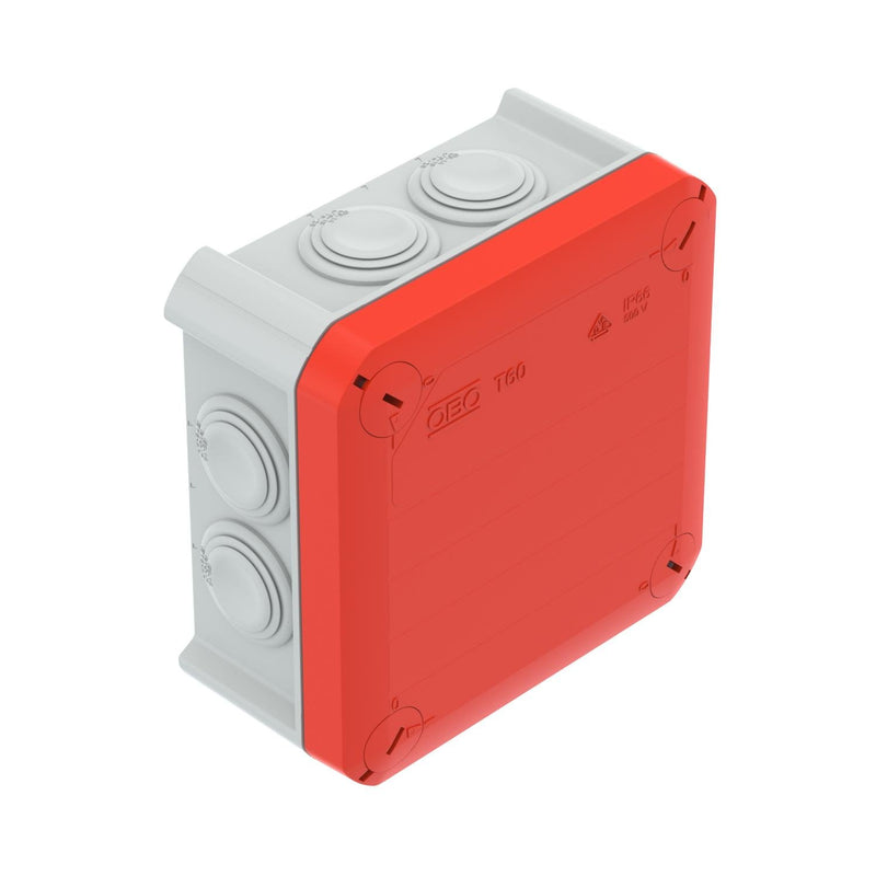OBO Bettermann - Dose, Gehäuse für Montage auf der Wand/Decke Kabelabzweigkasten T 60 RO-LGR − 5 Stück