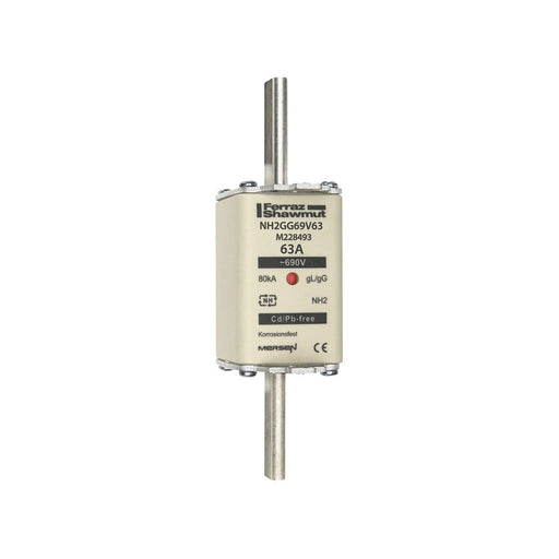 Mersen - Messersicherung NH-Sicherungseinsatz SF NH2GG69V63 Gr.2 gG 63A/690V KM − 3 Stück