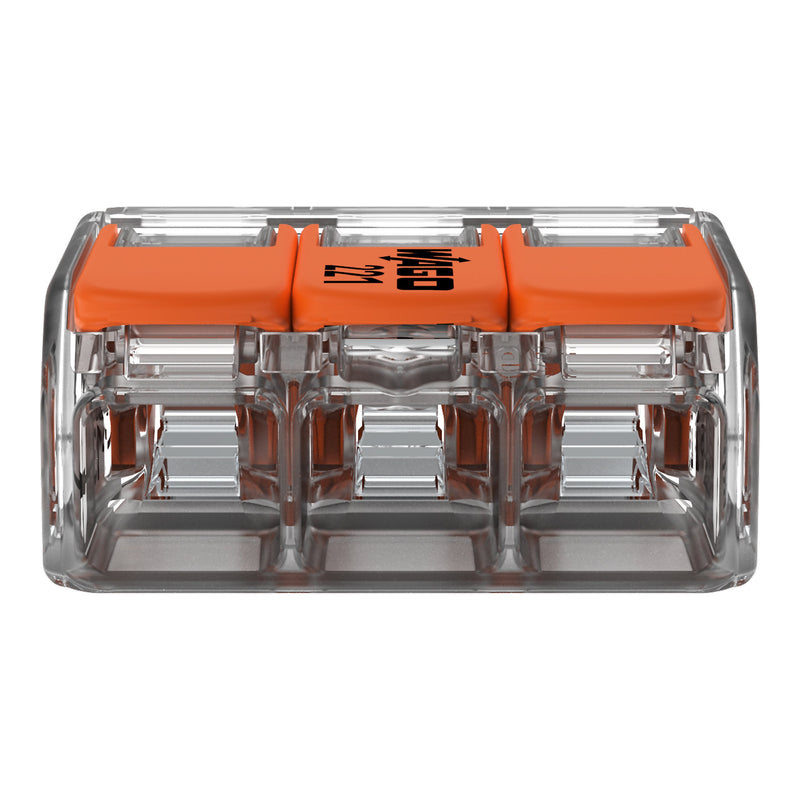 WAGO - Steckklemme Compact-Verbindungsklemme 221-613 3-Leiter bis 6qmm − 30 Stück