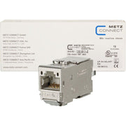 Metz Connect - Modularer Steckverbinder C6Amodul 180 Jack TN-C6Amod-180-12 Cat. 6A geschirmt − 12 Stück