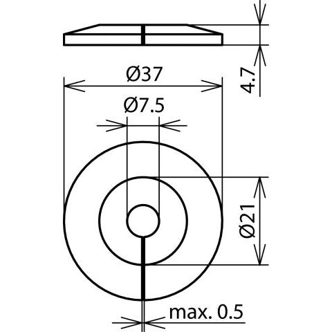 DEHN - Zubehör/Ersatzteile für Erdung und Blitzschutz Tropfwasser-Schutzscheibe MS 37 4.7 B7.5 K BR D37mm H4,7mm B7,5mm