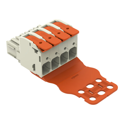 WAGO GmbH & Co. KG - Ein- und mehrpolige Klemmenleiste 1-Leiter-Federleiste Hebel 832-1104/344-000 Push-inCAGECLAMP,lgr − 10 Stück