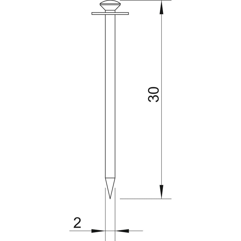 OBO Bettermann - Nagel IMPU-Stahlnadel 500 30 blau − 100 Stück