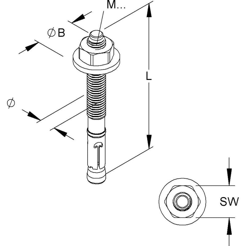 Niedax - Bolzenanker Durchsteckanker DAZ 10X10 E4 − 50 Stück