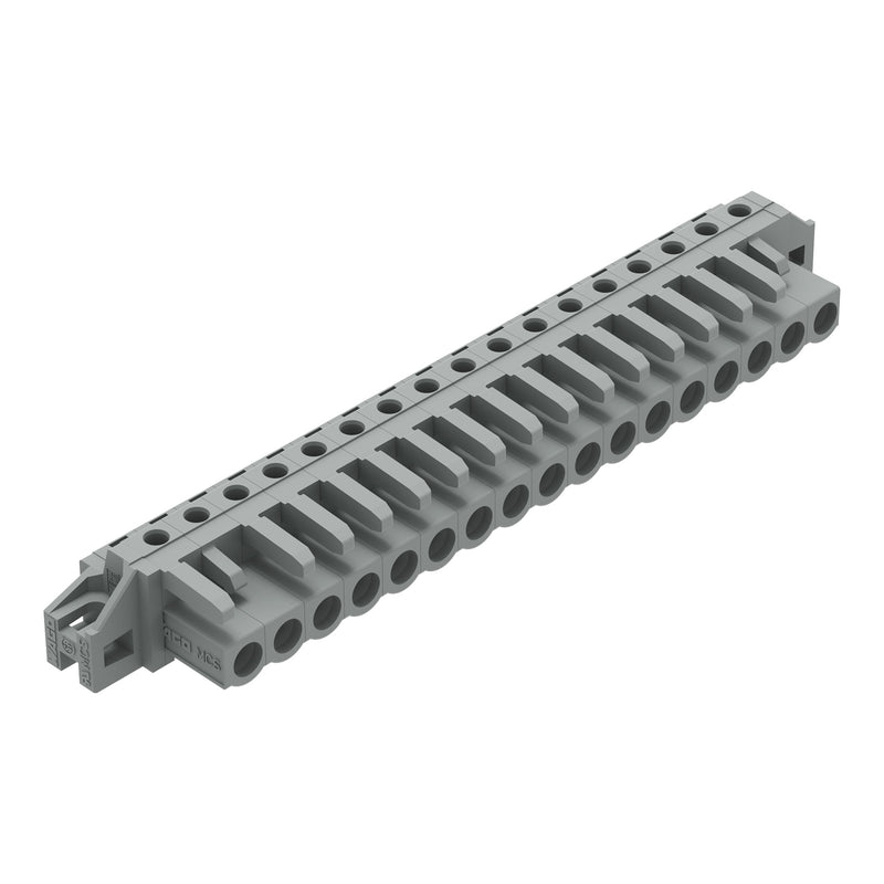 WAGO - Leiterplattensteckverbinder THT-Federleiste abgewink. 232-247/031-000 Rastermaß 5mm,grau − 10 Stück