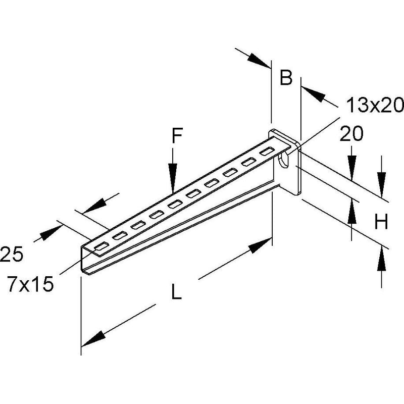 Niedax - Ausleger für Kabeltragsystem Wandausleger KTA 100 E5