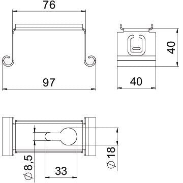 OBO Bettermann - Wand- und Deckenbügel für Kabeltragsystem Mittenabhängung MAH 100 FS f.Kabelrinne,B100mm