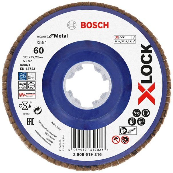 Bosch - Trenn-/Schleifscheibe X-LOCK-Fächerschleifscheib 2608619816 (VE10) eX551 Expert for
