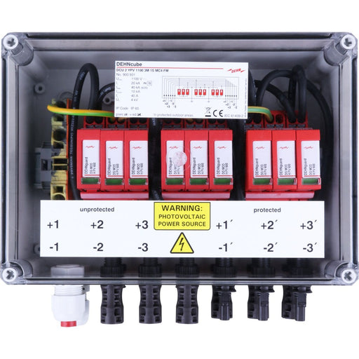 DEHN - Photovoltaik-DC-Stringbox GAK Typ 2 im Gehäuse IP65 DCU 2 YPV1100#900931 f. PV-Anl. 3MPPT
