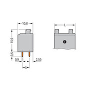 WAGO - Leiterplattenklemme 735-307/001-000 Drücker,1,5mm²,grau − 35 Stück
