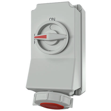 Mennekes - CEE-Steckdose abschaltbar, abgesichert (IEC 60309) Wanddose DUO 7307 32A,7p,6h,400V,IP67
