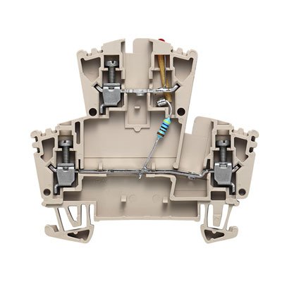 Weidmüller - Bauelement-Reihenklemme Klemme WDK2.5LDRT24VDC-+ Schraubansch.,2.5mm² − 25 Stück