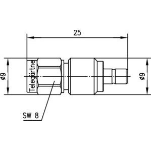 Telegärtner - Koax-Kupplung Adapter SMA-SMB (M-M) 100024806 50Ohm − 5 Stück
