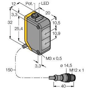 Turck - Lichttaster energetisch Opto Sensor Q20PDVSQ5 Lichttaster − 1 Stück