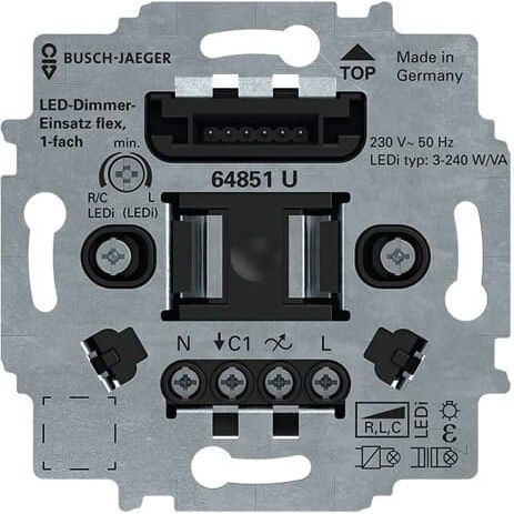 Busch-Jaeger - Dimmer LED-Tastdimmer-Einsatz 64851 U flex