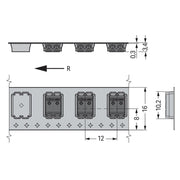 WAGO - Ein- und mehrpolige Klemmenleiste SMD-Leiterplattenklemme 2059-322/998-403 Maß 3 mm,schwarz − 21000 Stück