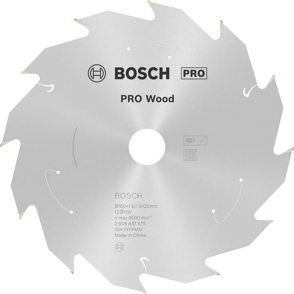 Bosch - Kreissägeblatt PRO Wood cordless 2608837675 Kreissägeblatt 160 x