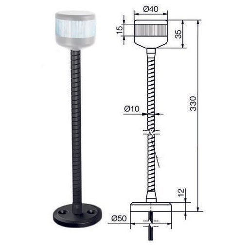 Scharnberger+Hasenbein - Anzeige- und Signallampe LED-Aufbau-Signalleuchte 32016 330mm Kopf schwarz