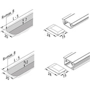 Hera - Mechanisches Zubehör/Ersatzteile für Leuchten LED Einfräsprofil 5erSet 61500031463 schwarz
