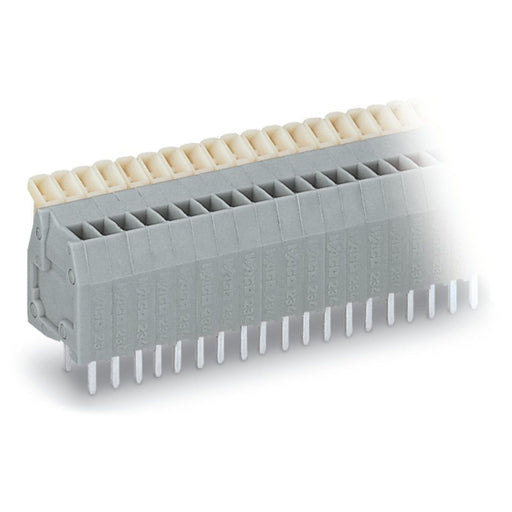 WAGO - Leiterplattenklemme 234-216 Drücker,0,5mm²,grau − 25 Stück