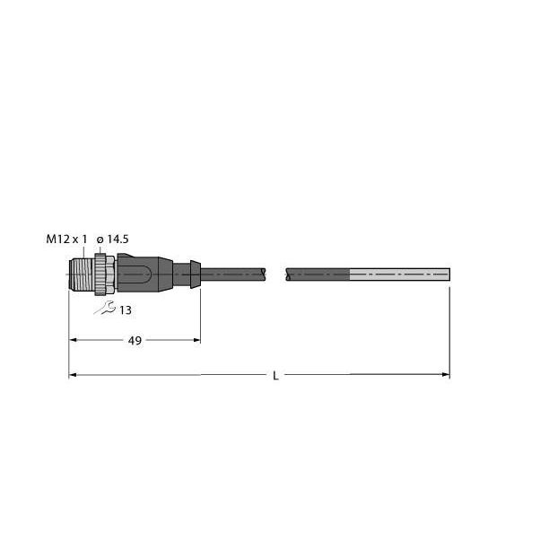 Turck - Rundsteckverbinder, feldkonfektionierbar (Industriesteckverbinder) Anschlussleitung RSSD-4416-2M