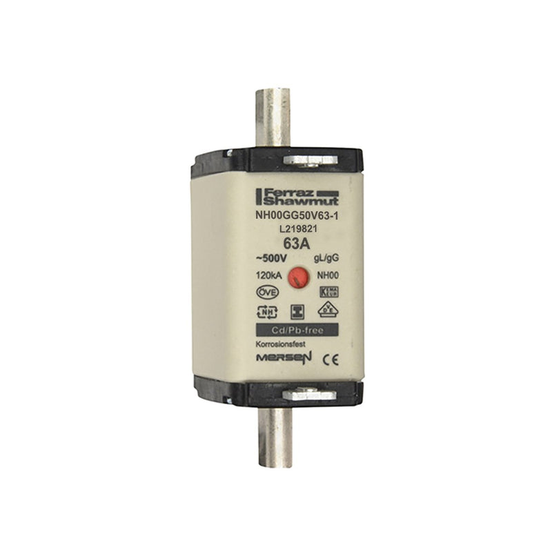 Mersen - Messersicherung Sicherungseinsatz NH Sond. NH00GG50V80-1 gG Gr.00 80A SGL KM − 3 Stück