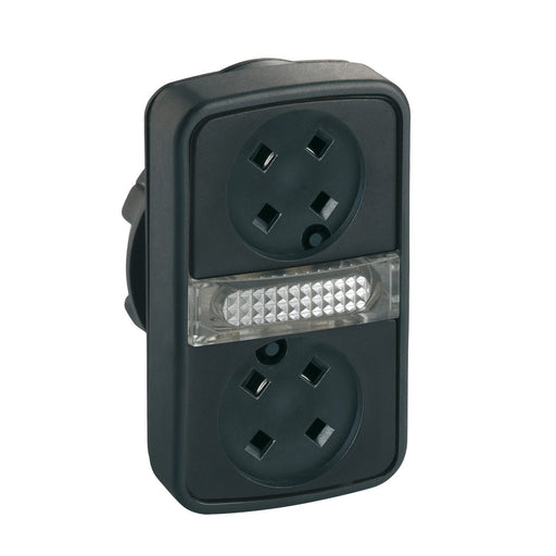 Schneider Electric - Frontelement für Drucktaster Leucht-Doppeldrucktaster ZB5AW7A9 ohne Tastenschild